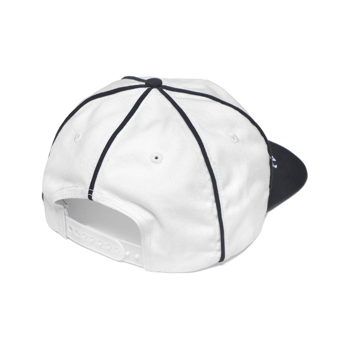 Professional Piping Snapback Hat White