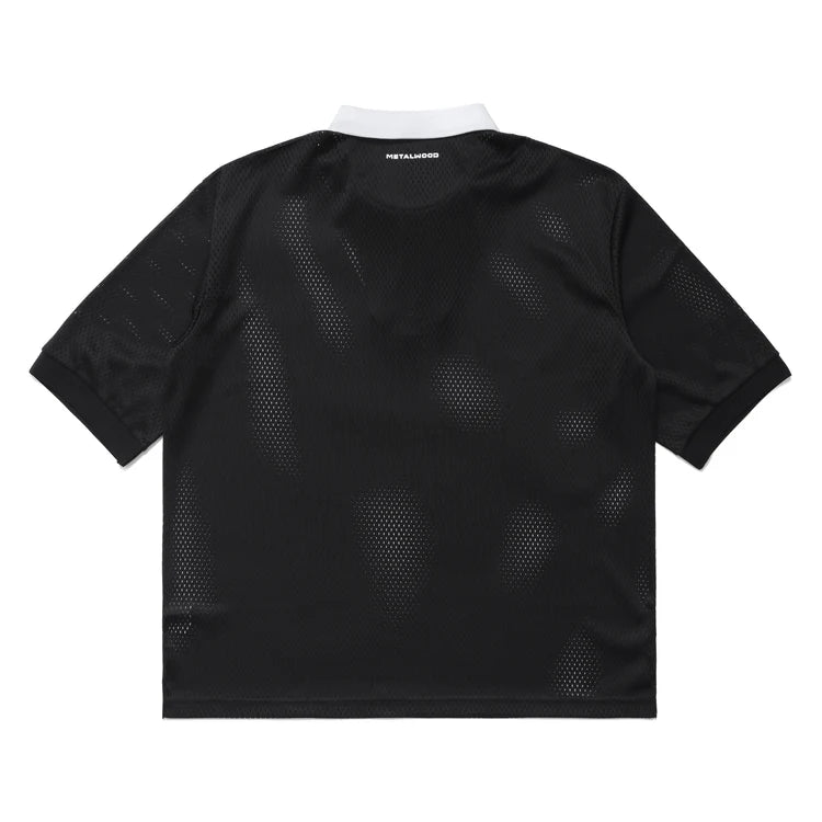 Quarter Zip Jersey Polo Black