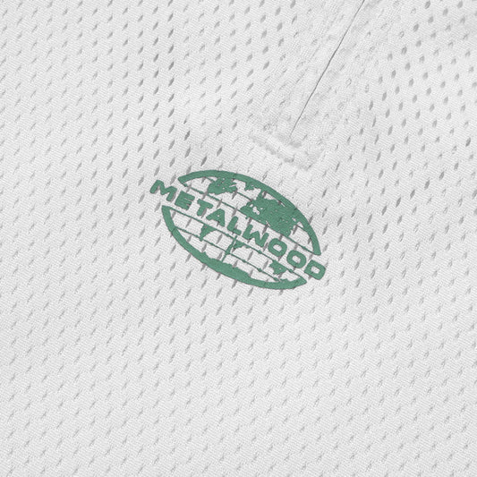 Quarter Zip Jersey Polo White