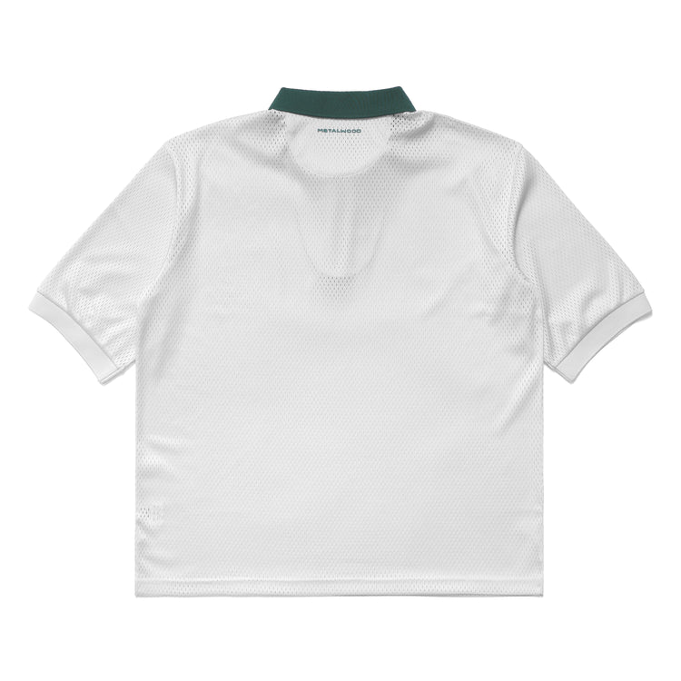 Quarter Zip Jersey Polo White