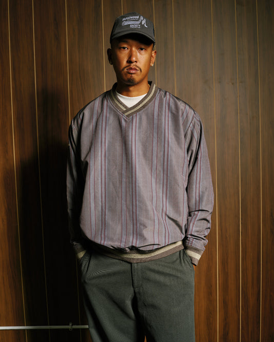 Lined V-Neck Pullover Windbreaker