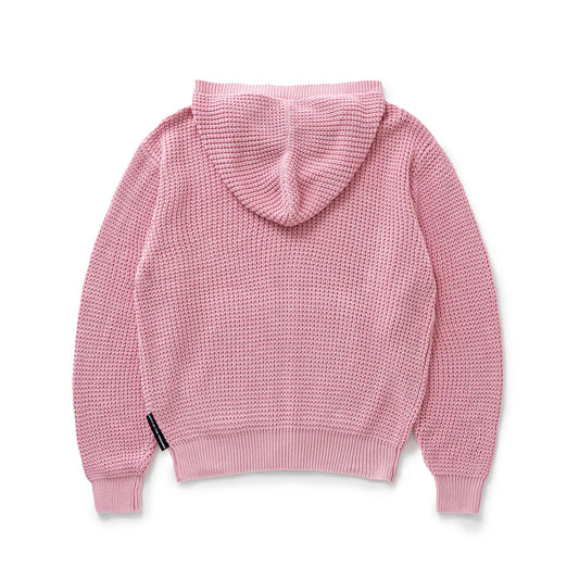 Knit Zip Hoodie Pink