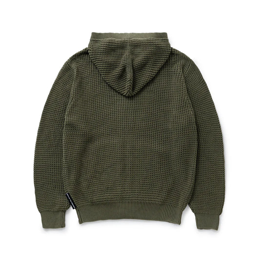 Knit Zip Hoodie Olive