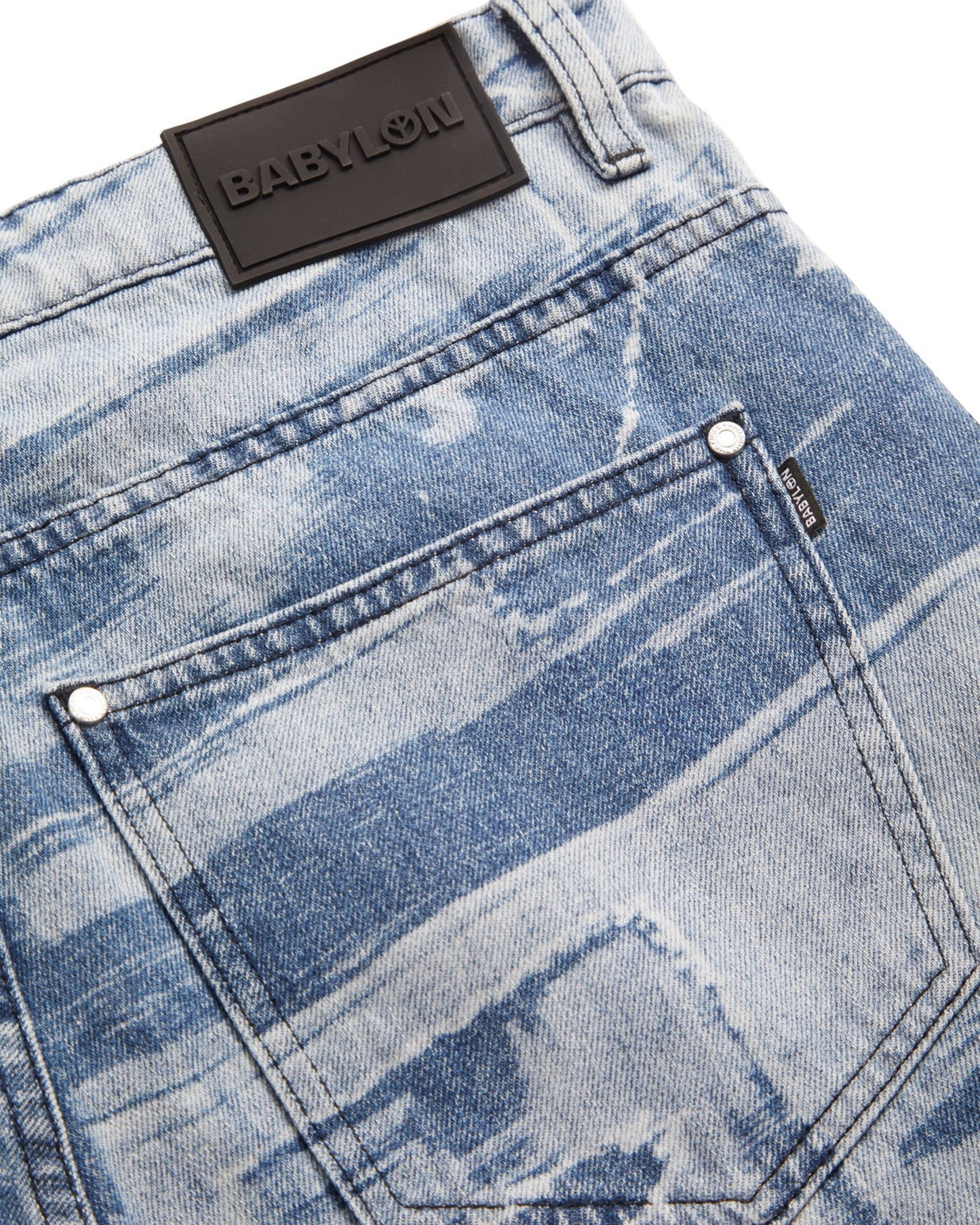 5 Pocket Laser Printed Patched Pant