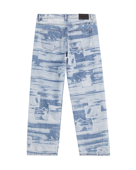 5 Pocket Laser Printed Patched Pant