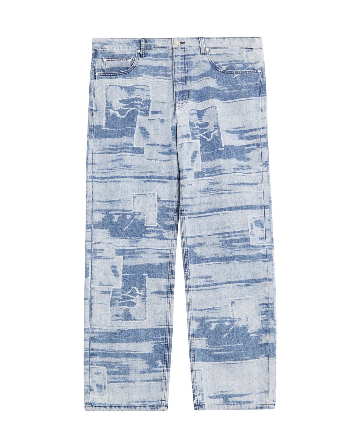 5 Pocket Laser Printed Patched Pant
