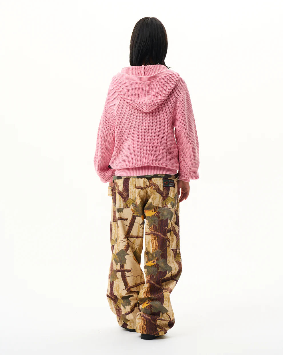 Knit Zip Hoodie Pink