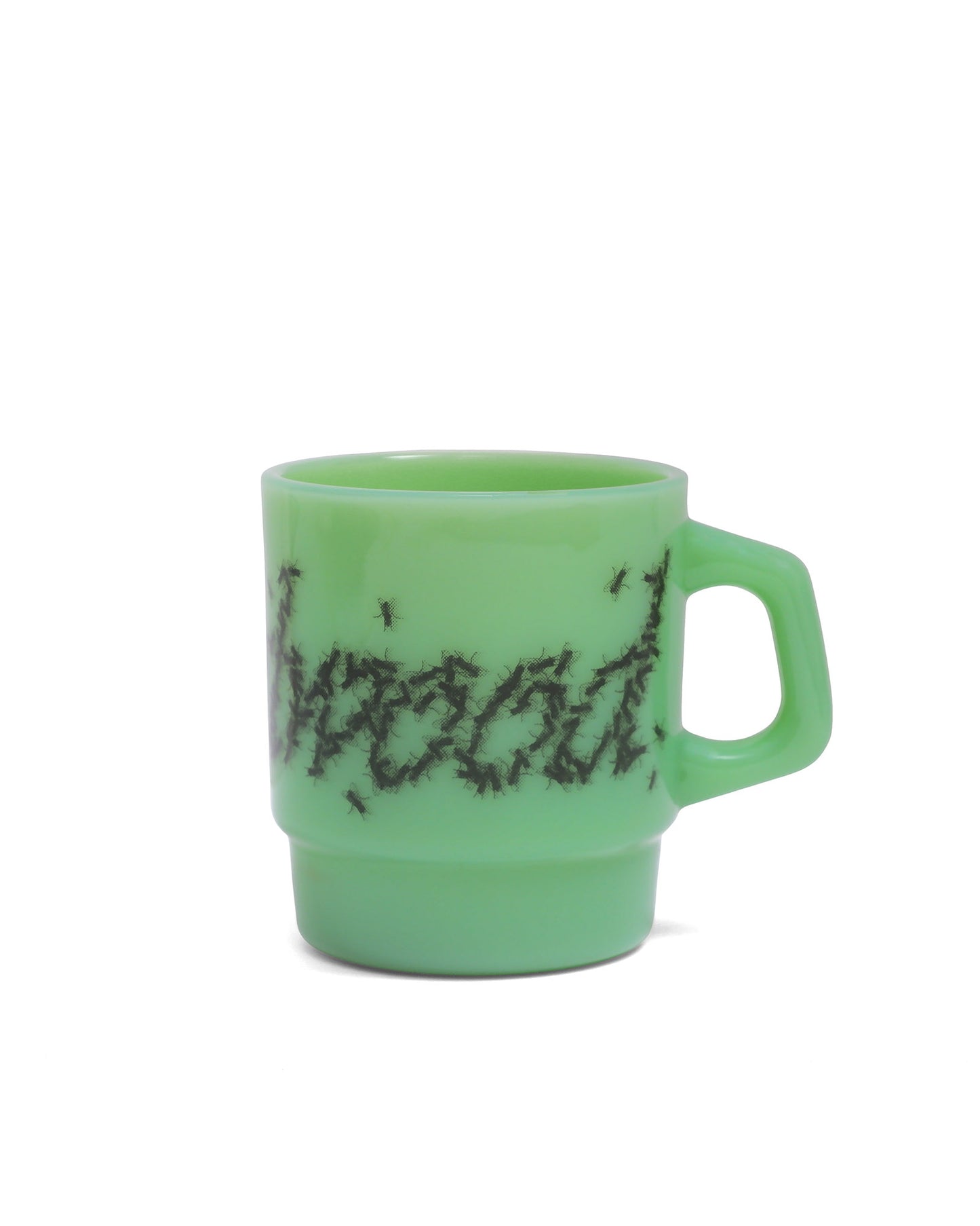 Flies Milk Glass Mug