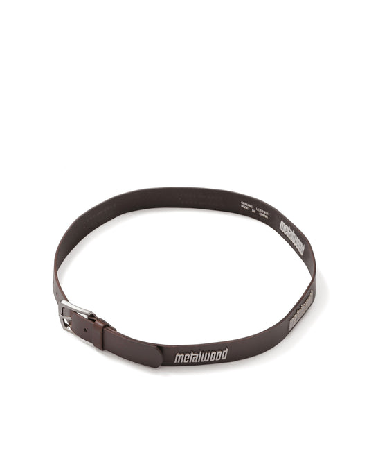 Metal Logo Leather Studded Belt