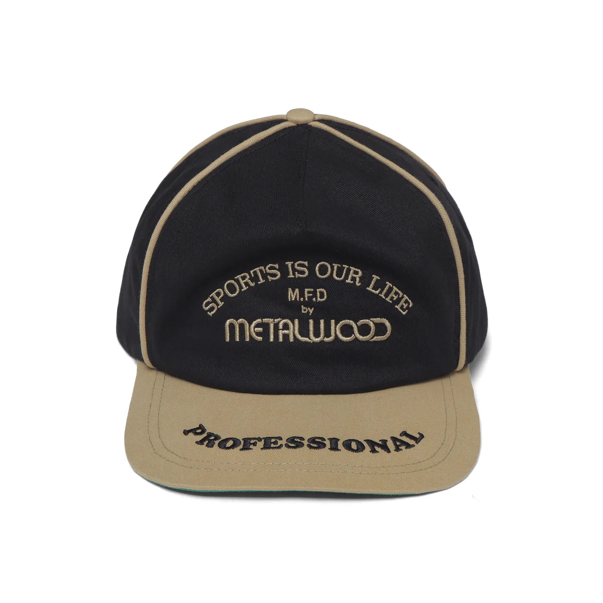 Professional Piping Snapback Hat Black