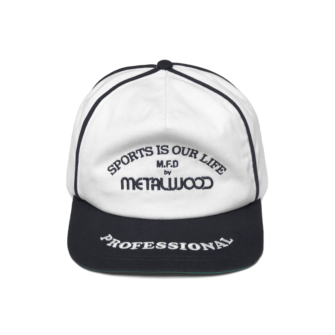 Professional Piping Snapback Hat White