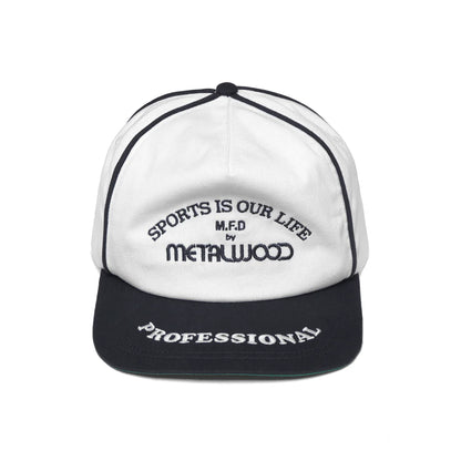 Professional Piping Snapback Hat White