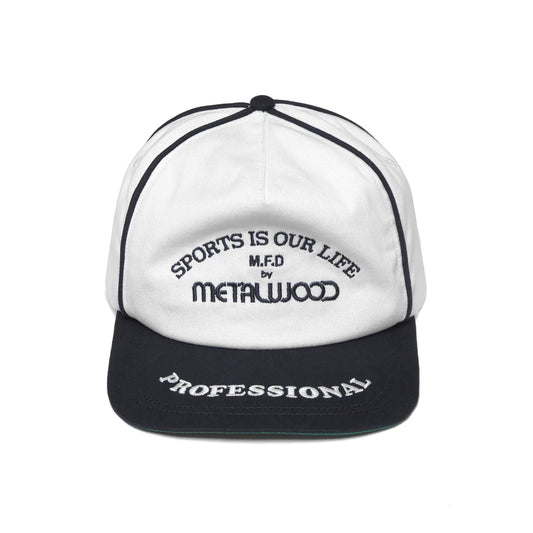 Professional Piping Snapback Hat White