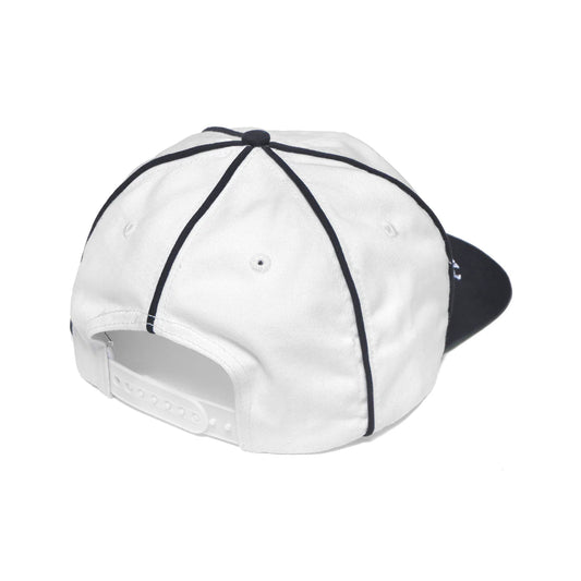 Professional Piping Snapback Hat White