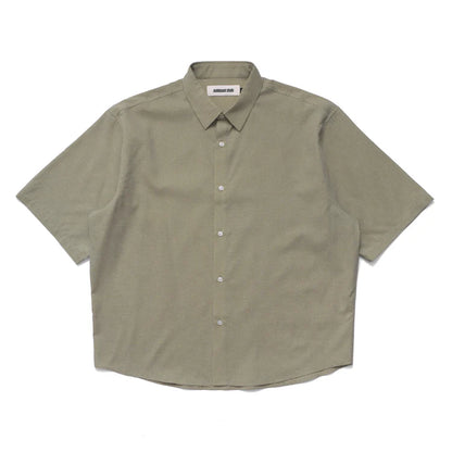 Micro Grid Oversized Button Up Shirt Green