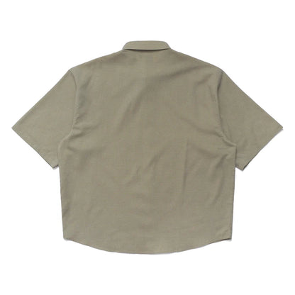 Micro Grid Oversized Button Up Shirt Green