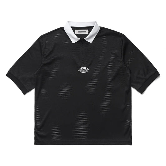 Quarter Zip Jersey Polo Black