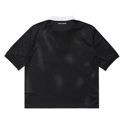 Quarter Zip Jersey Polo Black