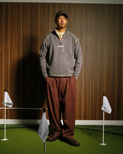 Contrast Stitch 1/4 Zip Pullover