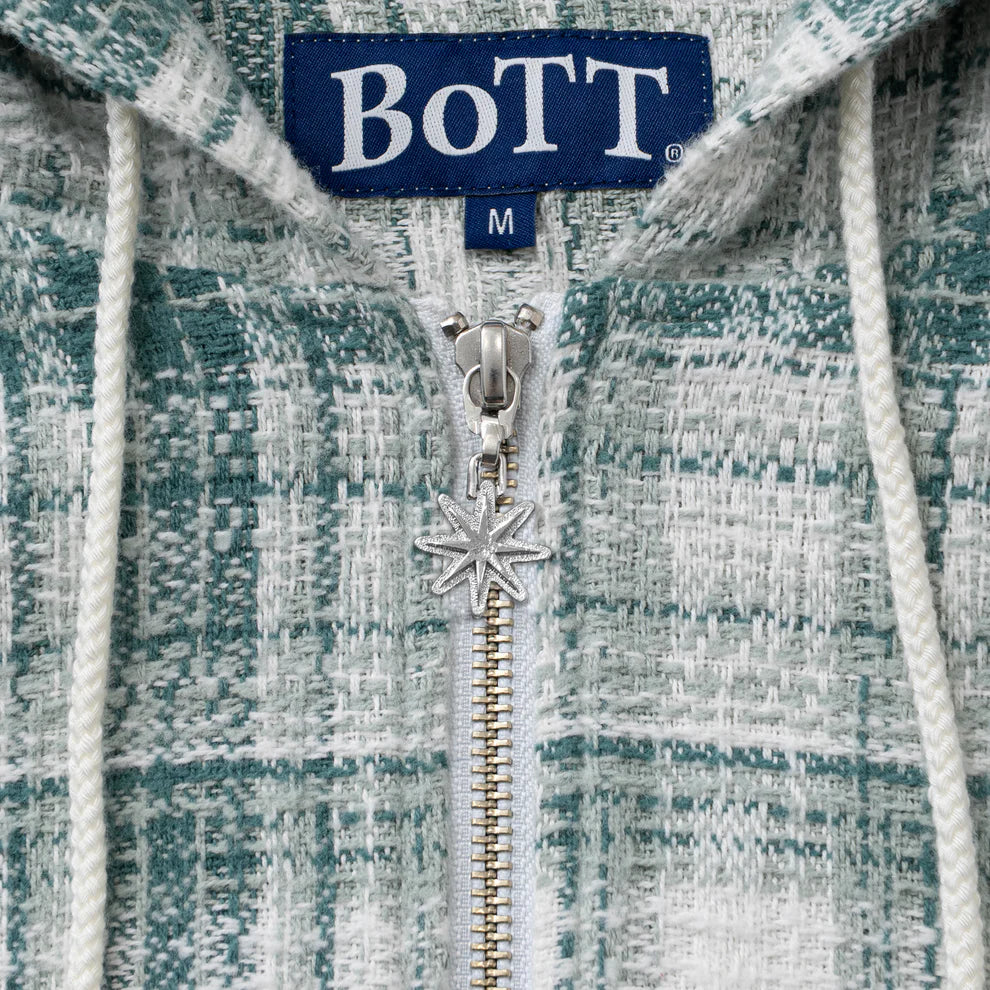 Heavy Check Zip Hoodie Light Green