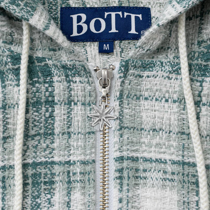 Heavy Check Zip Hoodie Light Green