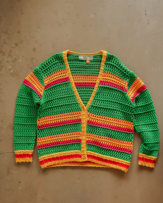 Cactus Crochet Mesh Knitted Cardigan