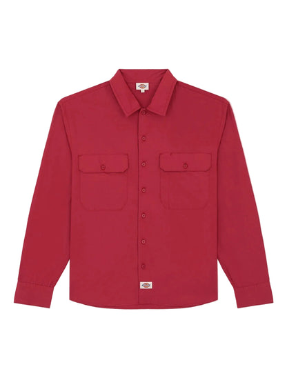 Supima long-sleeve work shirt Red