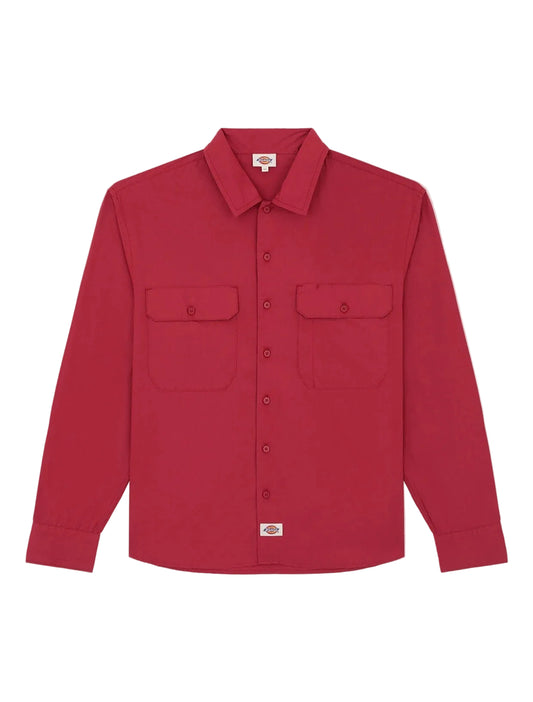 Supima long-sleeve work shirt Red