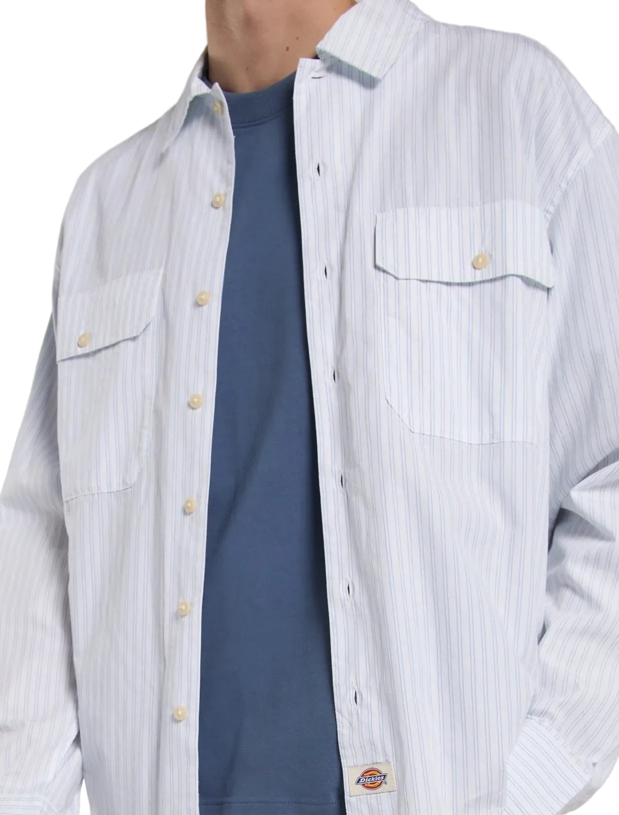 Supima long-sleeve work shirt White