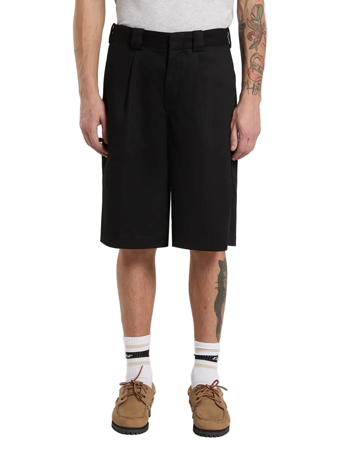 Hemp twill 13-Inch work shorts Black