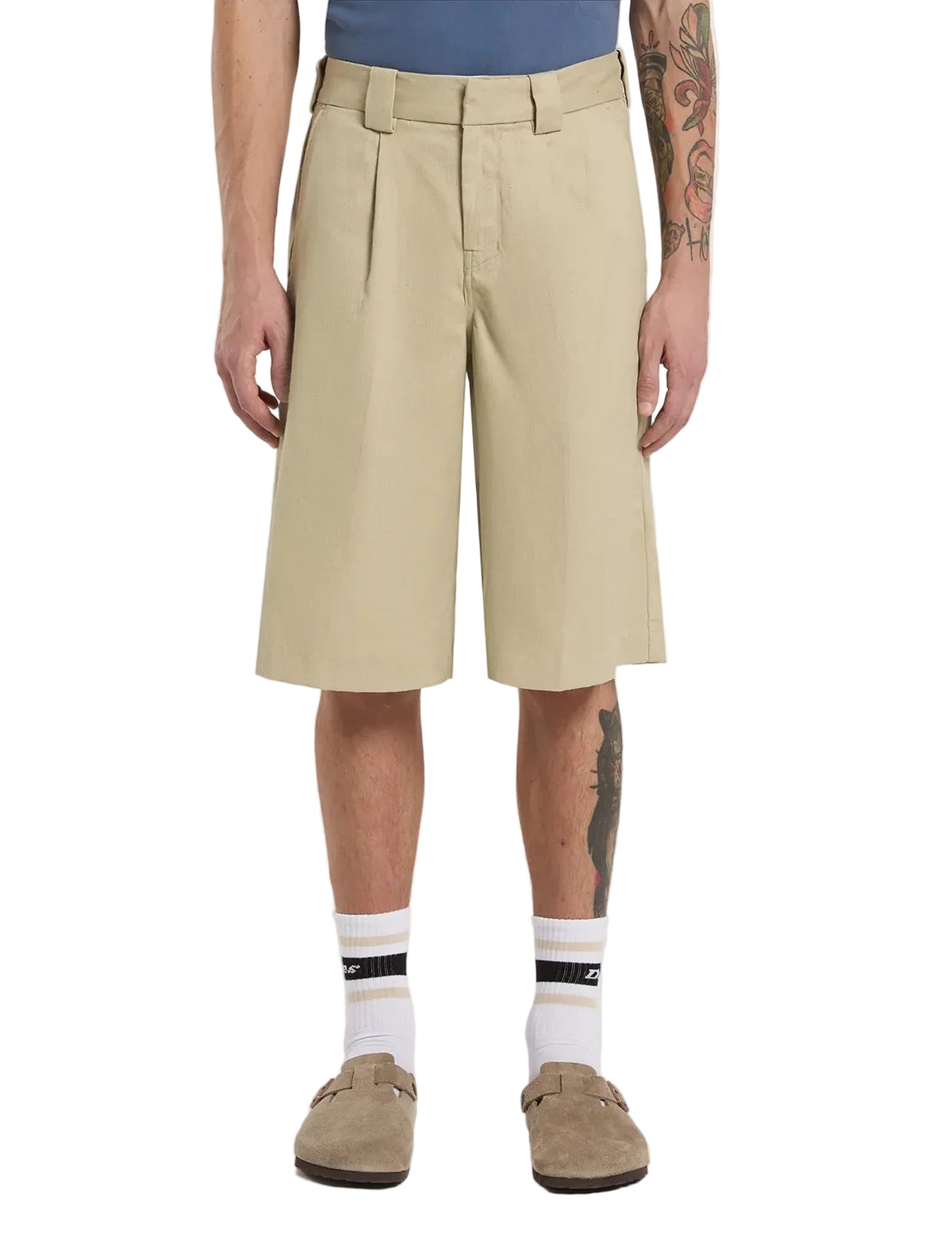 Hemp twill 13-Inch work shorts Beige
