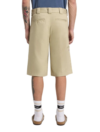 Hemp twill 13-Inch work shorts Beige