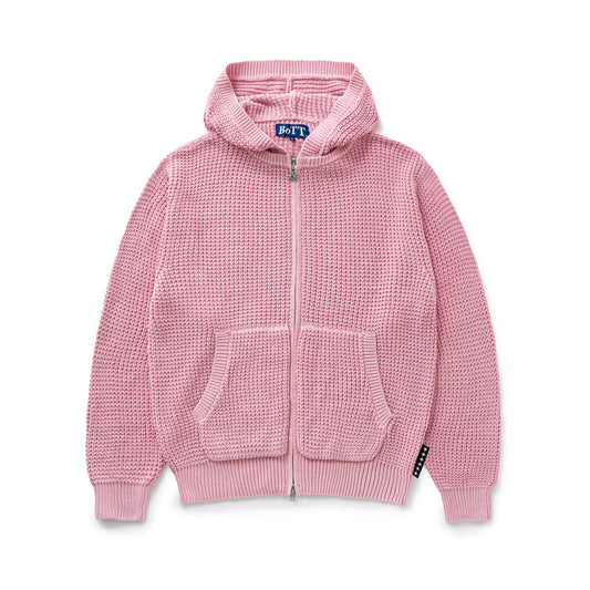 Knit Zip Hoodie Pink