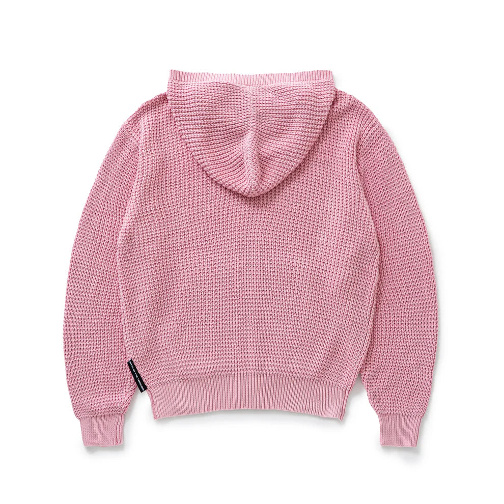 Knit Zip Hoodie Pink