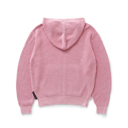 Knit Zip Hoodie Pink