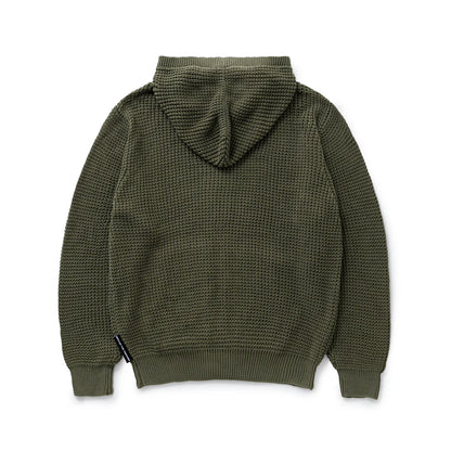 Knit Zip Hoodie Olive