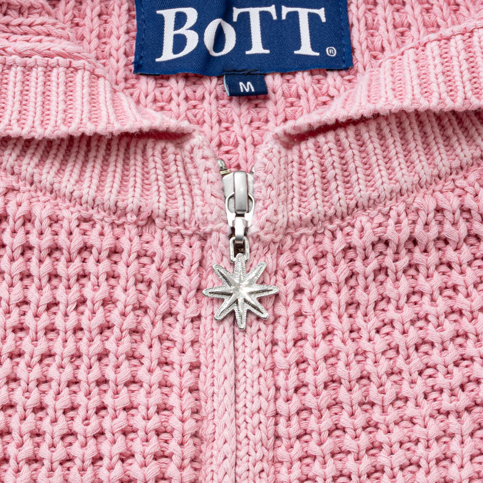 Knit Zip Hoodie Pink