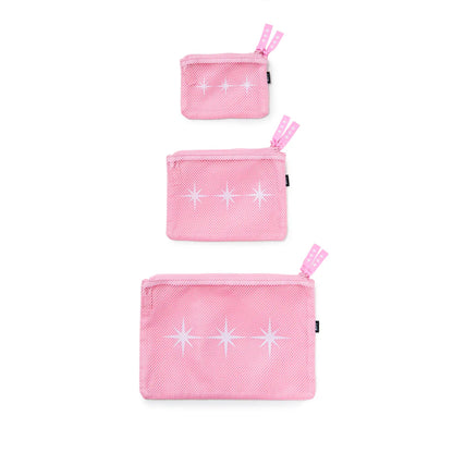 Mesh Pouch Set Pink