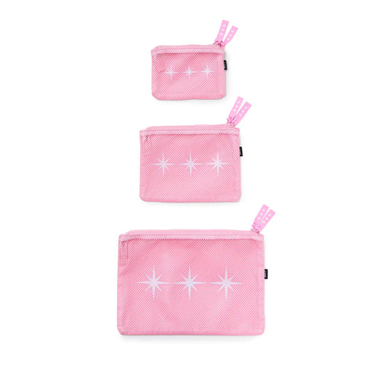 Mesh Pouch Set Pink