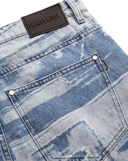 5 Pocket Laser Printed Patched Pant