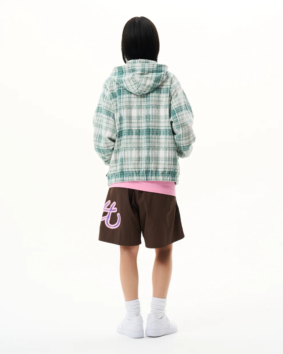 Heavy Check Zip Hoodie Light Green