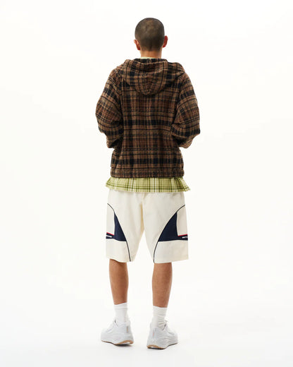 Heavy Check Zip Hoodie Brown