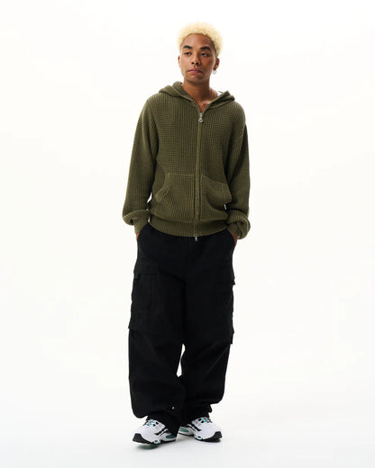 Knit Zip Hoodie Olive
