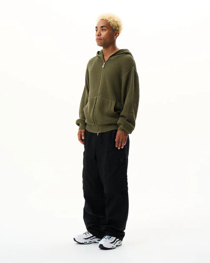 Knit Zip Hoodie Olive