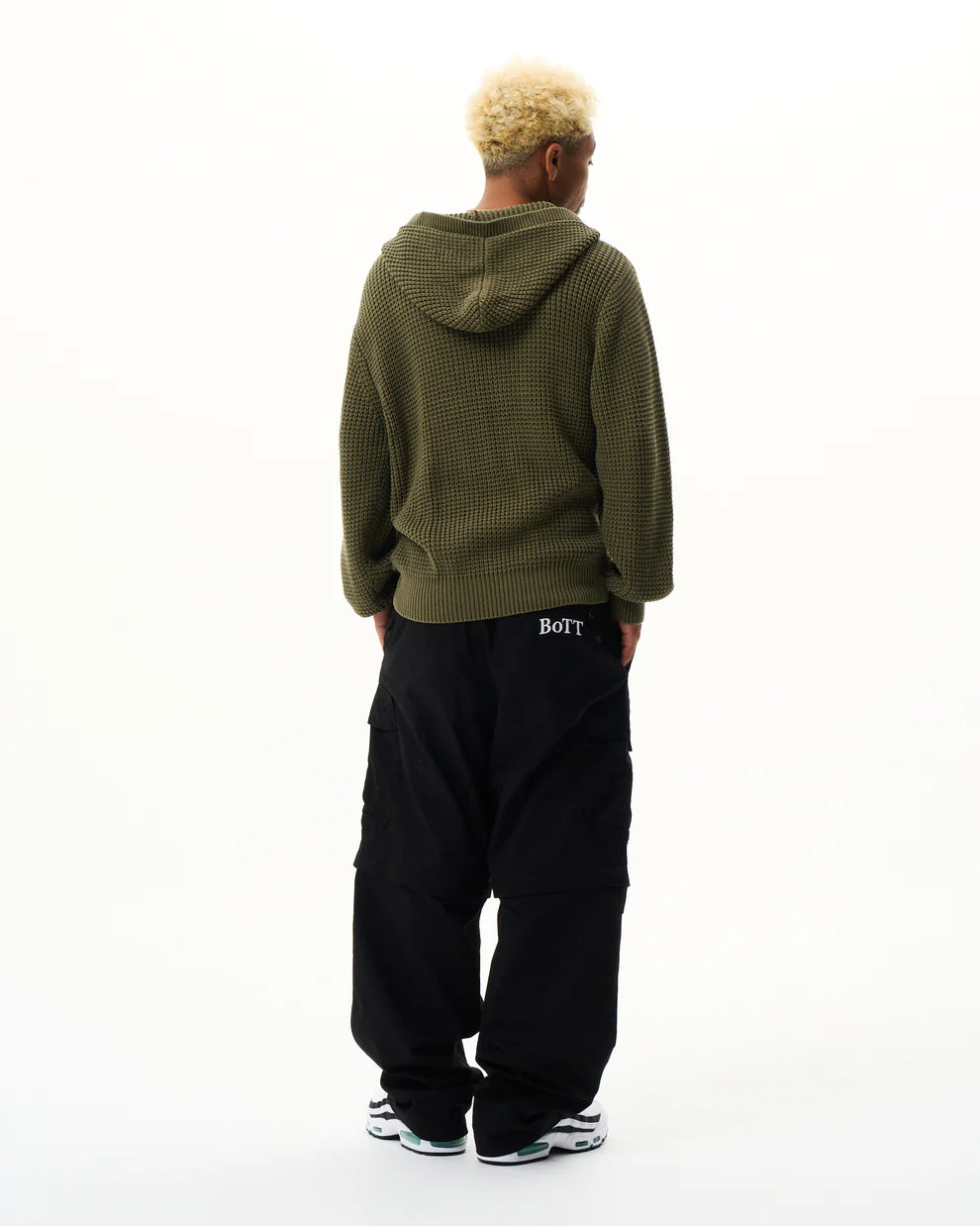 Knit Zip Hoodie Olive