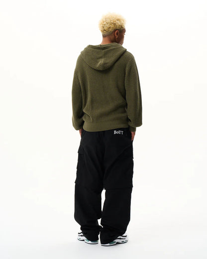 Knit Zip Hoodie Olive